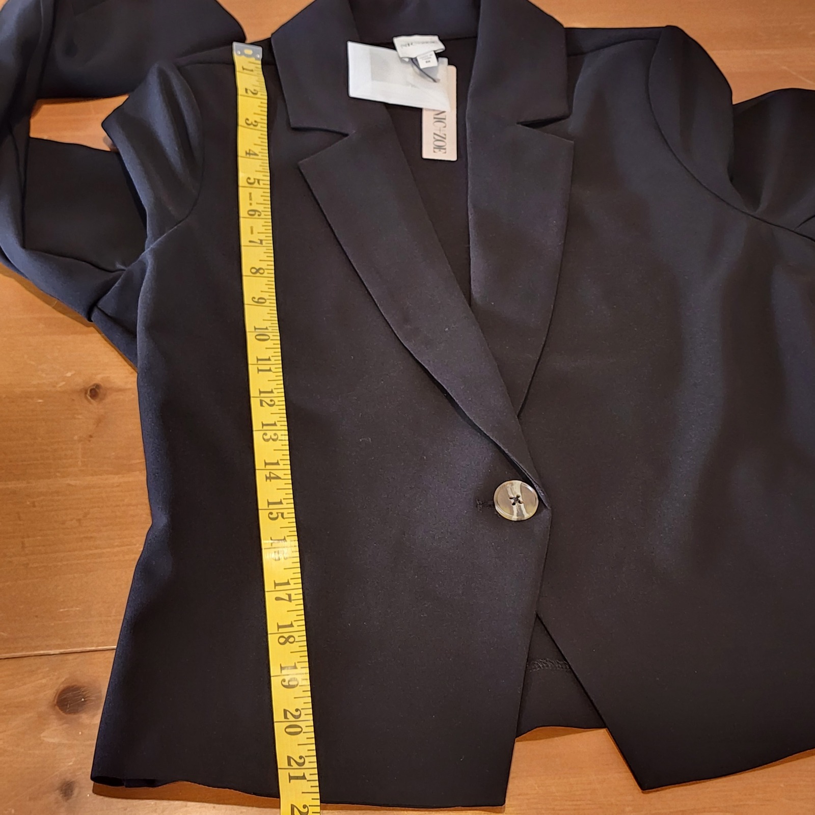 Nic+Zoe Blazer Jacket Women Medium Black Onyx Anywhere Stretch Casual Office New — image 6 of 8